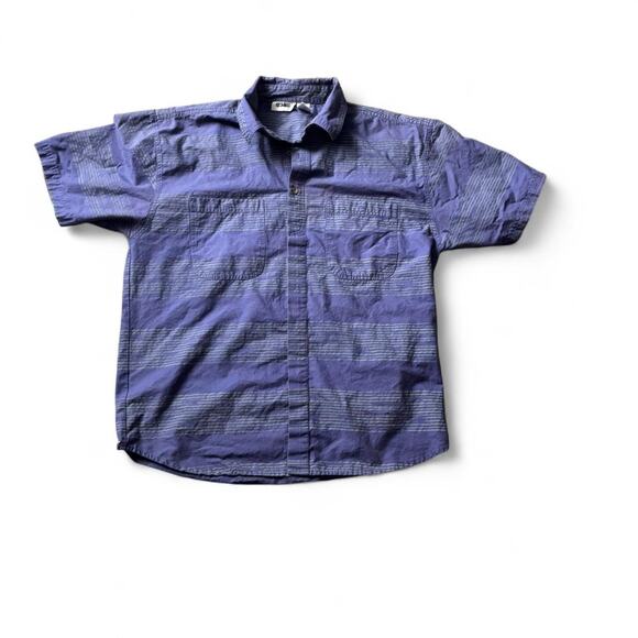 Gitano blue striped short sleeve button up  (large) - Picture 1 of 3